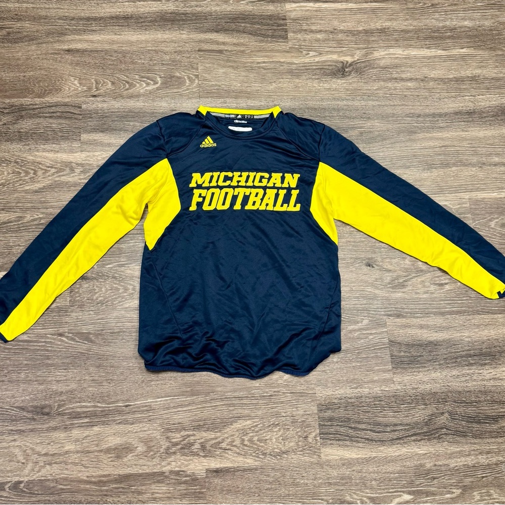 Adidas Michigan Football Climalite Long Sleeve Shirt Mens S